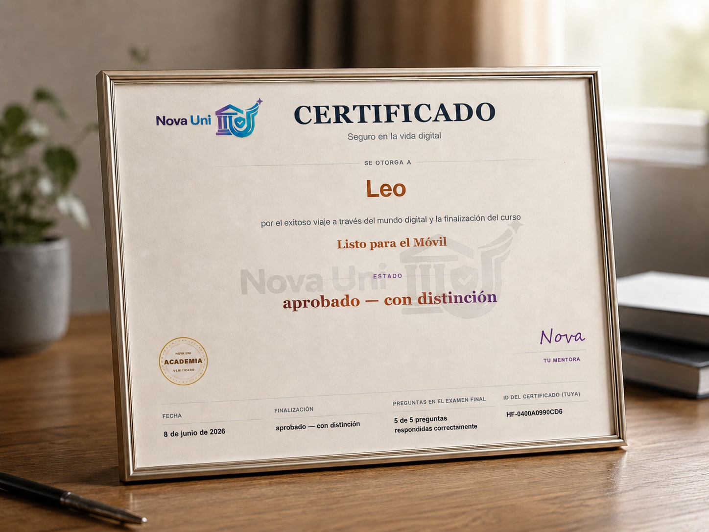 Certificado personal como cierre visible del aprendizaje
